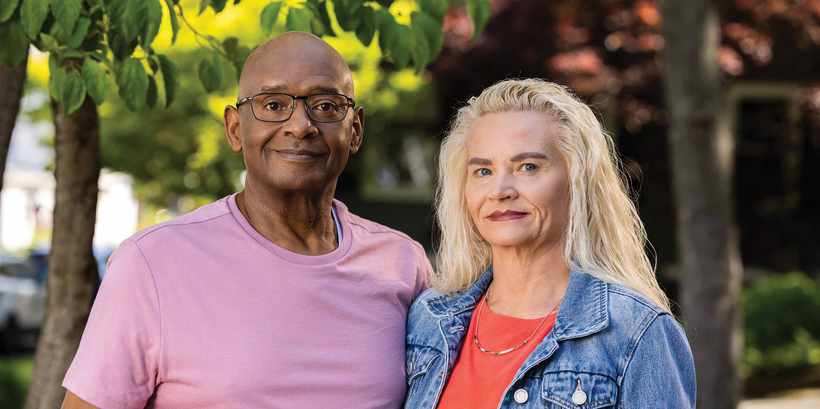 Al and Deborah standing outside